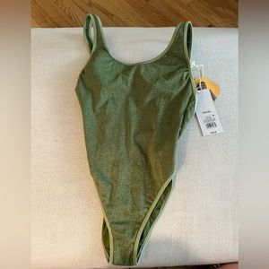 Women's Metallic High Leg Cheeky One Piece Swimsuit - Fe Noel x Target